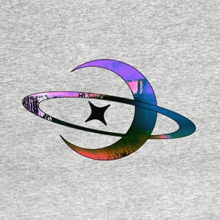 Glitchcore Moon Space Glitch Art T-Shirt